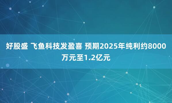 好股盛 飞鱼科技发盈喜 预期2025年纯利约8000万元至1.2亿元